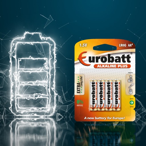 Alkalické batérie 4 ks paličky EUROBATT R6 LR6 AA
