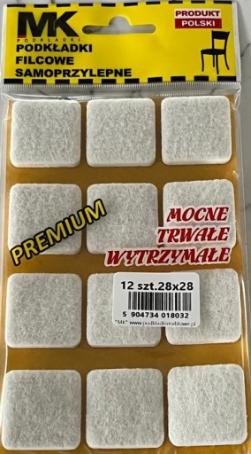 PLSTENÉ PODLOŽKY PRE PRÉMIOVÝ NÁBYTOK 28X28 BIELY