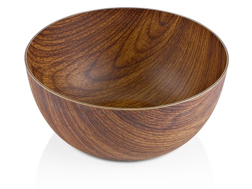 Okrúhla drevená miska na šalát, plastová, 16 cm