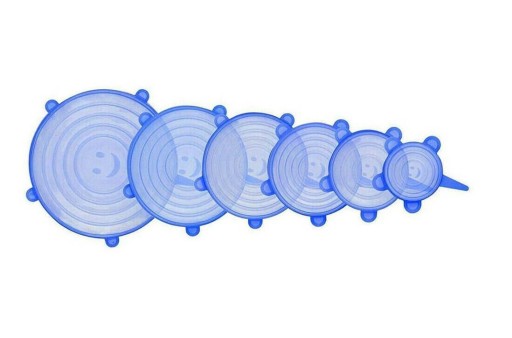 SILIKÓNOVÉ KRYTY, UNIVERZÁLNE NA POTRAVINY, NETEKAJÚCE, PEVNÉ, 6 KS