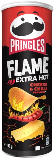 Pringles Flame Cheese Chilli pikantné chipsy 160g