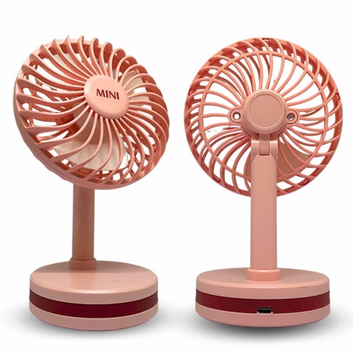 VÝKONNÝ VENTILÁTOR STOLOVÝ VENTILÁTOR STOJACÍ SÚPRAVA USB MINI RUŽOVÁ