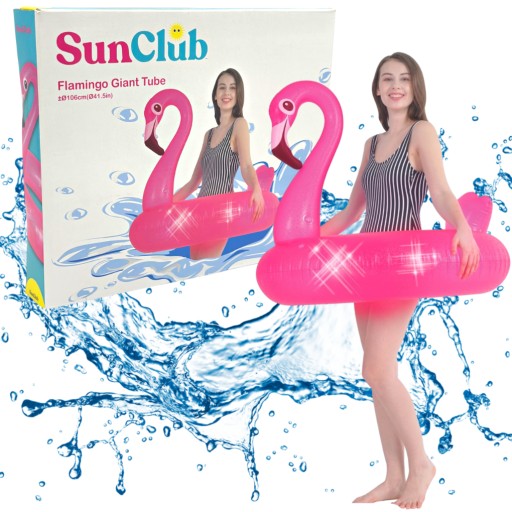 SunClub nafukovací prsteň Giant Flamingo, ružový, priemer 106