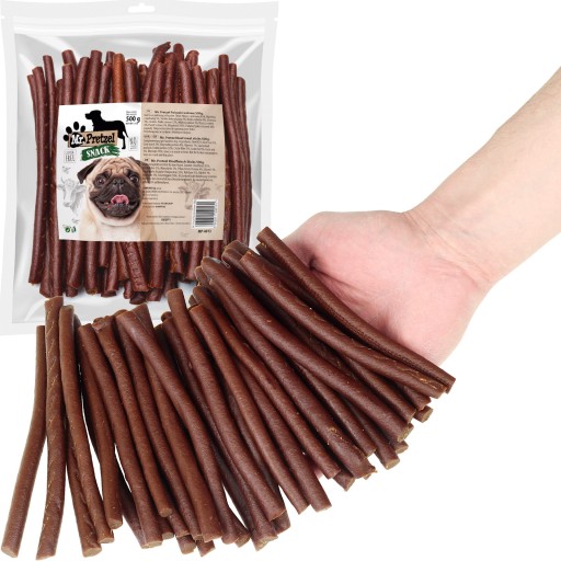 Pochúťka, maškrta pre psov Mäkké hovädzie tyčinky (90%) Mr.Pretzel 500g