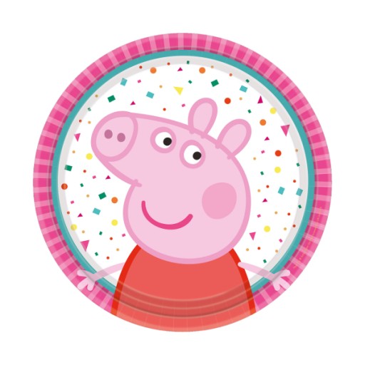 Taniere Peppa Pig, okrúhle, papierové, 18 cm / 8 ks.