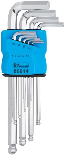 Imbusové kľúče 9 KS S GUĽOU 1,5-10 mm oceľ (Cr-V) RICHMANN C6614