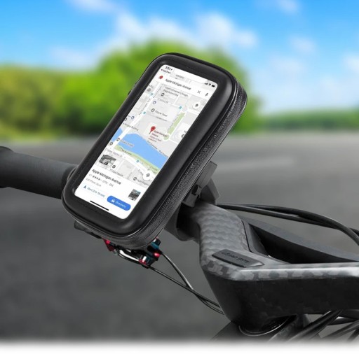 VODEODOLNÝ DRŽIAK TELEFÓNU NA BICYKEL MONTOVANÝ NA RIADITEĽ MOTORA XL BICYKLA