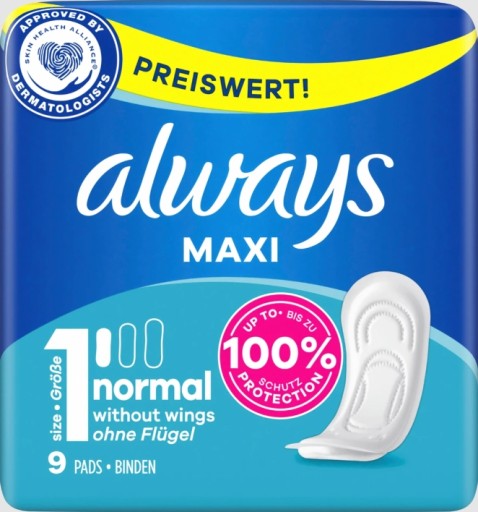 Always, Maxi Classic, Hygienické vložky, 9 kusov