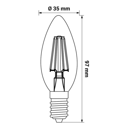 E14 Žiarovka na sklenenú sviečku 4W NEUTRÁLNE DENNÉ SVETLO LED