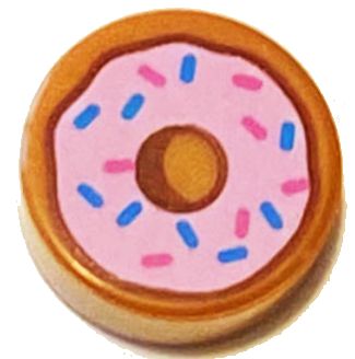 LEGO 1X1 HLADKÁ S POTLAČOU - DONUT Č. 98138pb182