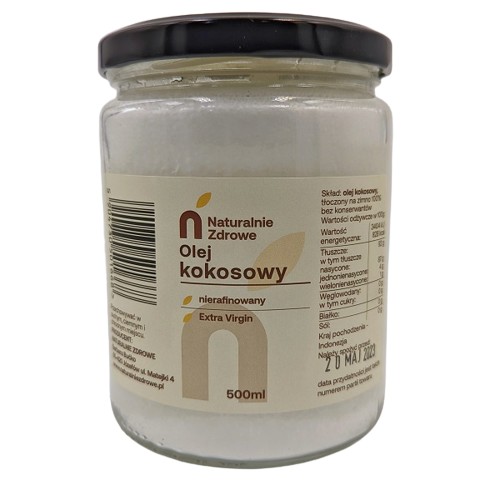 Nerafinovaný extra panenský kokosový olej 500 ml