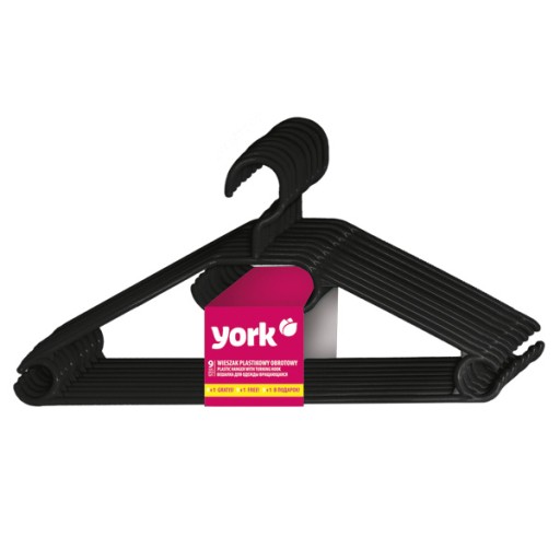 YORK Plastové otočné vešiaky na šaty 9+1