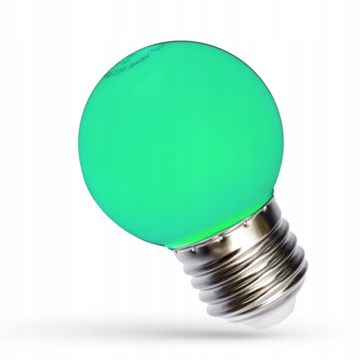 LED dekoračná guľová žiarovka E27 230V 1W zelená