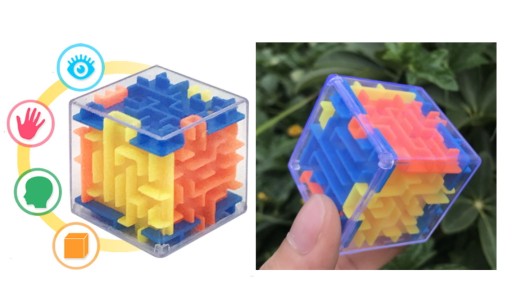 LABYRINT-VRECKO-KOCKOVÁ ZRUČNOSTNÁ HRA loptové puzzle