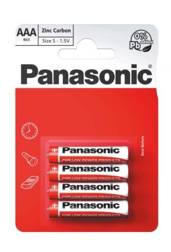 BATÉRIA R3 AAA PANASONIC ZINC CARBON 4ks R03RZ