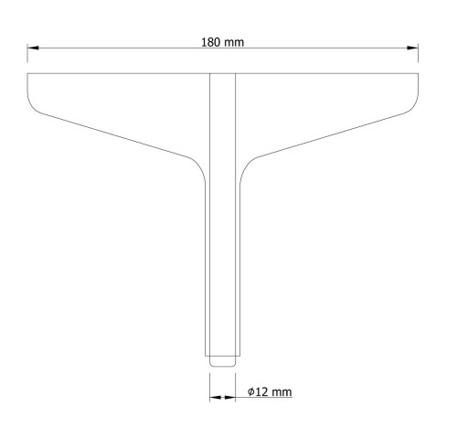 Diamantová nábytková noha 13 cm, moderná, čierna