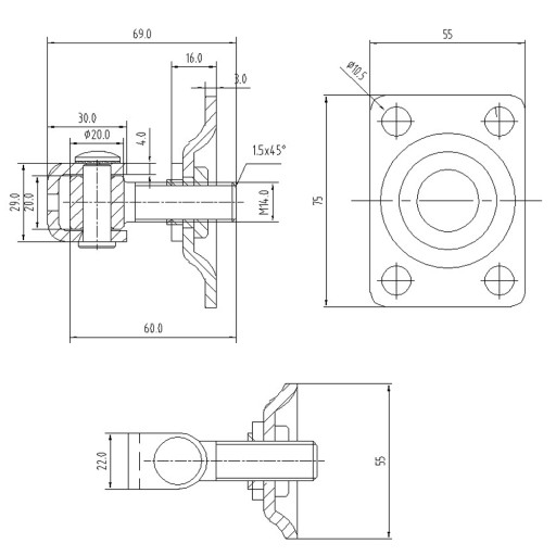 NASTAVITEĽNÝ PÁN S M14 PLATŇOVÁ BRÁNA KNOT 75x55