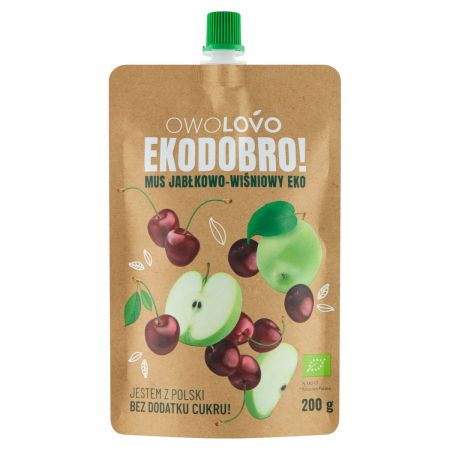 Owolovo Jablková čerešňová ovocná pena Ekodbro 200 g BIO