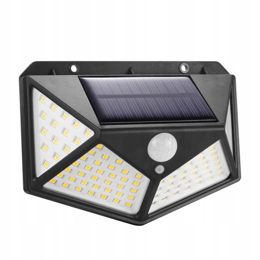 SOLÁRNA LAMPA 100LED S POHYBOVÝM A SÚMRAKOVÝM SNÍMAČOM, HALOGÉNOVÁ FASÁDA