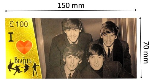 Jedinečný darček zberateľských bankoviek s pozlátenými bankovkami THE BEATLES
