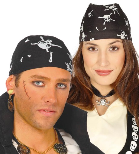 Pirátska šatka s motívom lebky