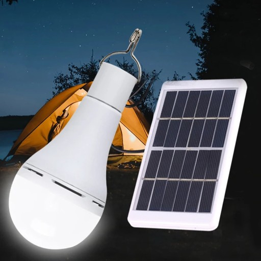 LED SOLÁRNA ŽIAROVKA 10W so solárnym panelom Camping pre garáž v suteréne 4124