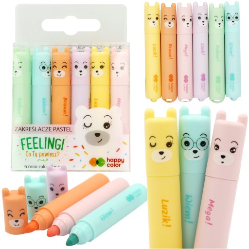 Happy Color mini pastelové zvýrazňovače 6 farieb