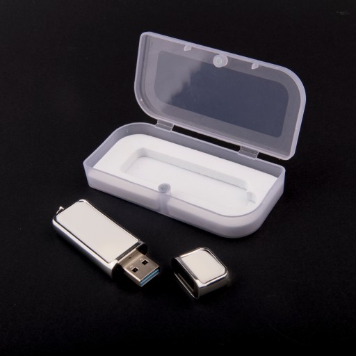 priehľadný plastový kožený USB box
