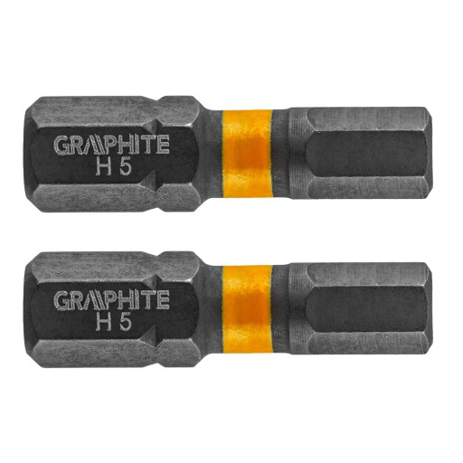 Nárazové bity HEX5 x 25mm 2ks GRAPHITE 56H508