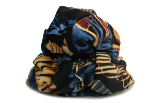 DTY PRINTED FLEECE, vzor Monstera, Modrá 1/2 MB