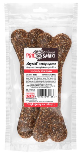 Kołodziejczyk | Kolagénová kosť 12 cm s hemoglobínom, mäkká, 2 KS