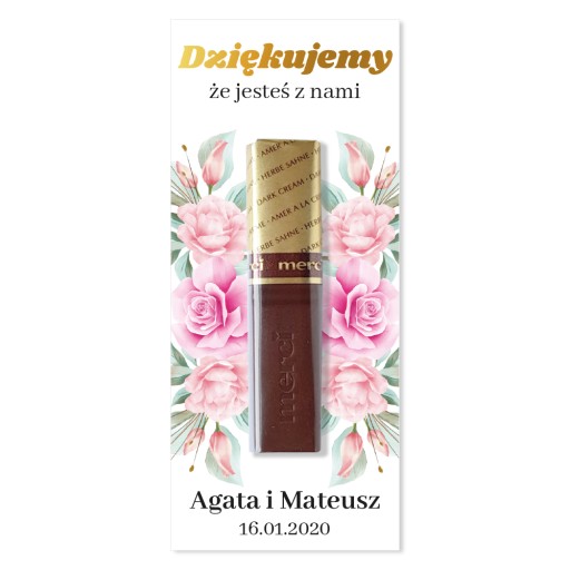 Poďakovanie pre hostí MERCI svadobné prijímanie 18 ks.