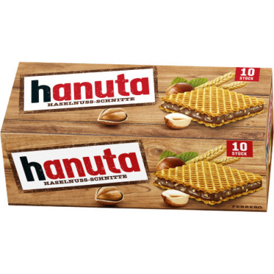 HANUTA ČOKOLÁDOVÉ OBLÁTKY S ORIEŠKAMI 10 KS