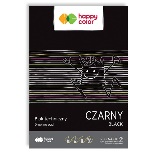 Čierny technický blok A4 10k 170g HAPPY COLOR
