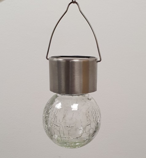SLNEČNÁ GUĽOVÁ LAMPA, SVIETIACA LAMPA, SOLAR HÁK, ZÁVESNÁ GUĽA, BALKÓN, ZÁHRADKA