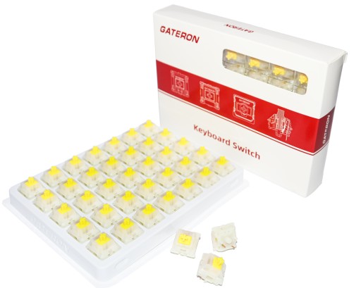 Gateron MILKY YELLOW PRO Factory Lubed Lineárne mechanické spínače - 5x