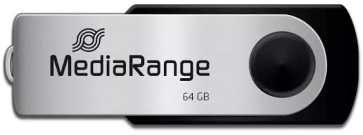 MEDIARANGE PENDRIVE 64 GB USB 2.0 OTOČNÝ KOVOVÝ