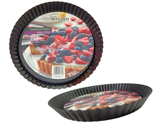 FORMA NA PEČENIE NA TORTY PIZZOVÉ KOLÁČKY PLECH NEREZ 27cm okrúhly