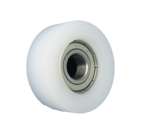 Plastový valček s ložiskom, priemer 43 mm, priemer 12 mm