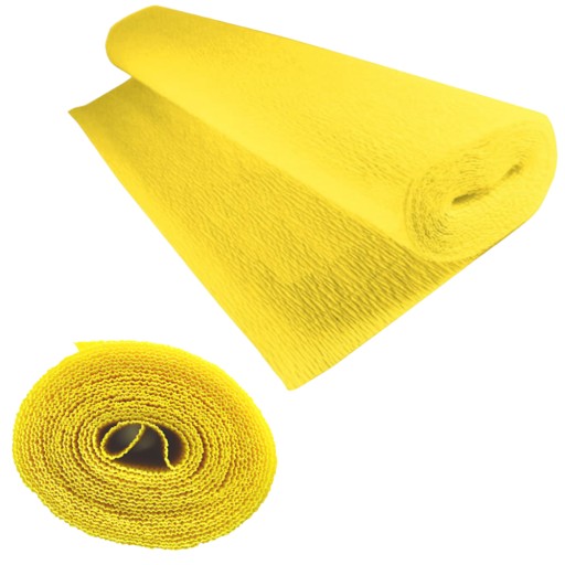 Taliansky krepový papier, žltý hodvábny papier, 180g, 50x250 cm, žltý