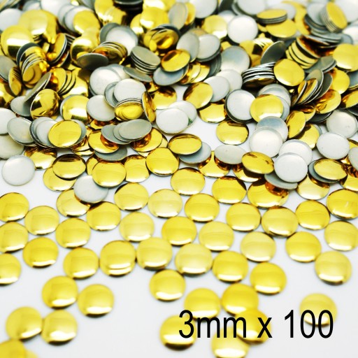 Okrúhle kovové termo kamienky zlaté 3mm 100ks