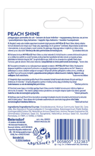 Ochranný rúž NIVEA Peach Shine