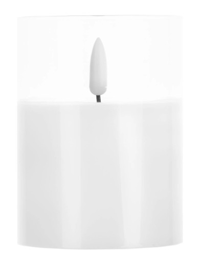 SVIEČKA SKLENENÁ LED, BIELA 7.5