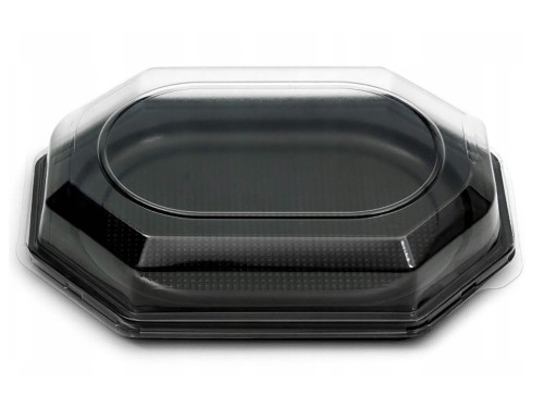 ČIERNY PLASTOVÝ PODANÍK S POKROKOM 22x31x6cm ČERVENÝ PLAST