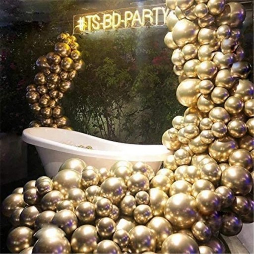 Metalic Gold CHROME Balloons Communion Prom Ball Large 50 ks