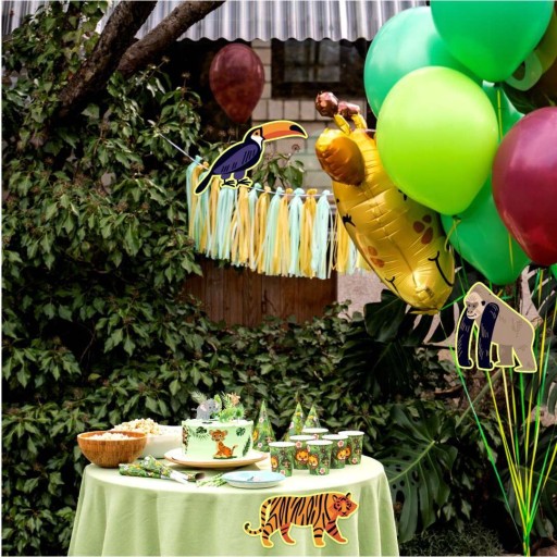 GARLAND závesná dekorácia GREEN jungle PARTY jungle BIRTHDAY x3