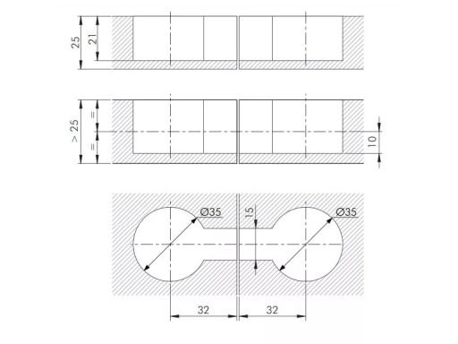 QUICK konektor na pripojenie pracovnej dosky, skrutka 8x64mm 64mm Fi-35 Italiana sada