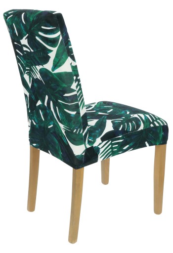POTAH NA STOLIČKU MONSTERA, ZELENÉ PALMOVÉ LISTY, PRUŽNÉ VZORY