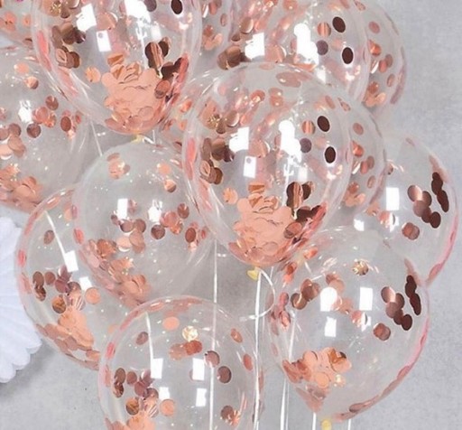 Konfetové balóniky Rose Gold 10 ks, 30 cm