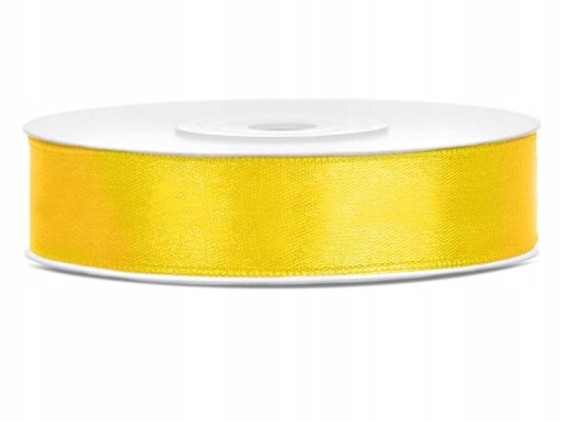 Saténová stuha - PartyDeco - žltá 12 mm x 25 m